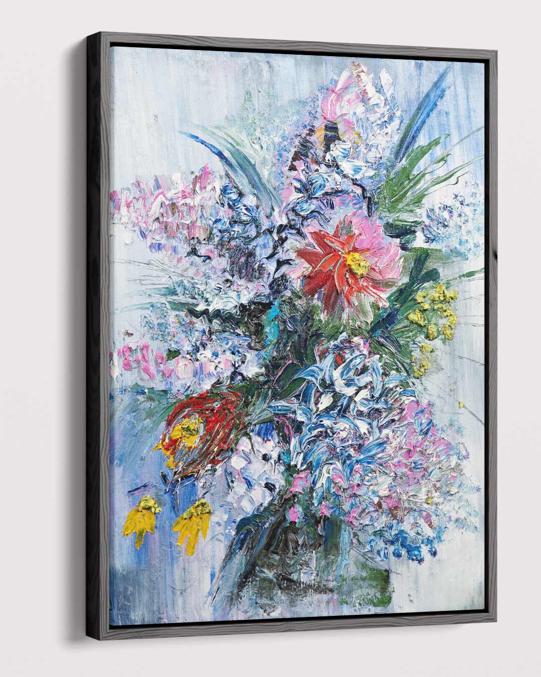 Bloemenzee in Kleurrijke Borstelstreken Kunstwerk-canvas-dibond-plexiglas-wanddecoratie-WallArtistic