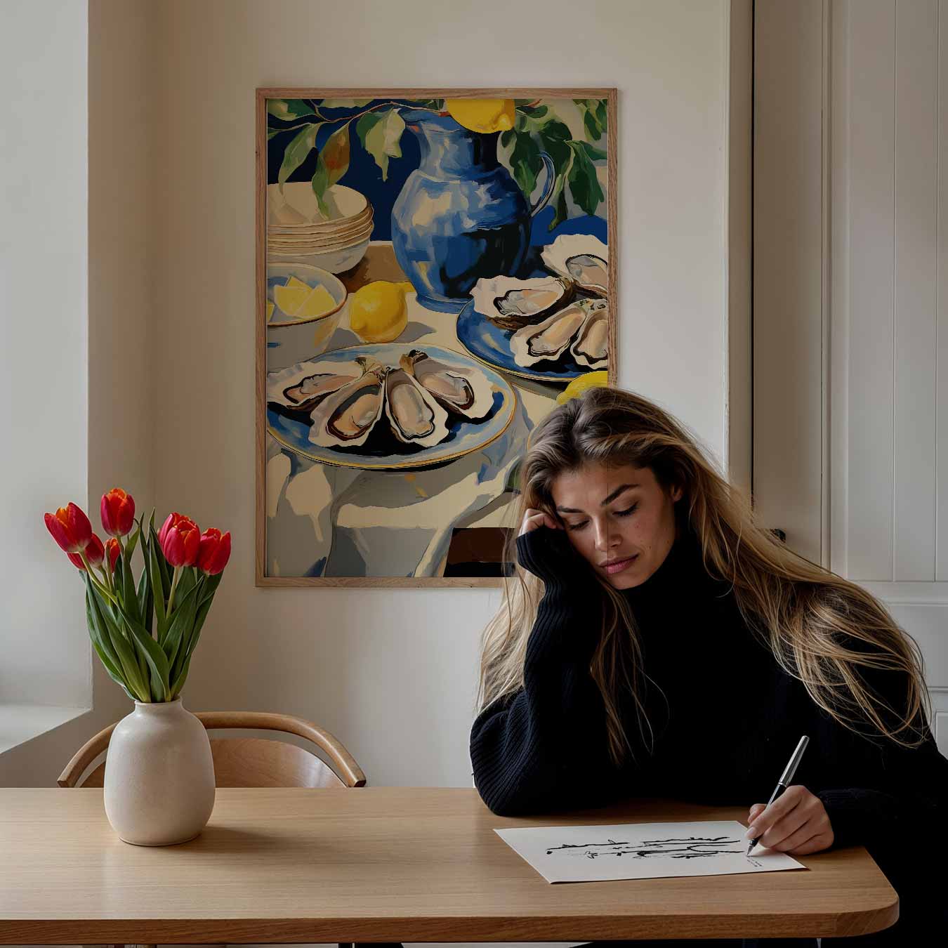 Mediterrane Tafelsfeer Poster-WallArtistic