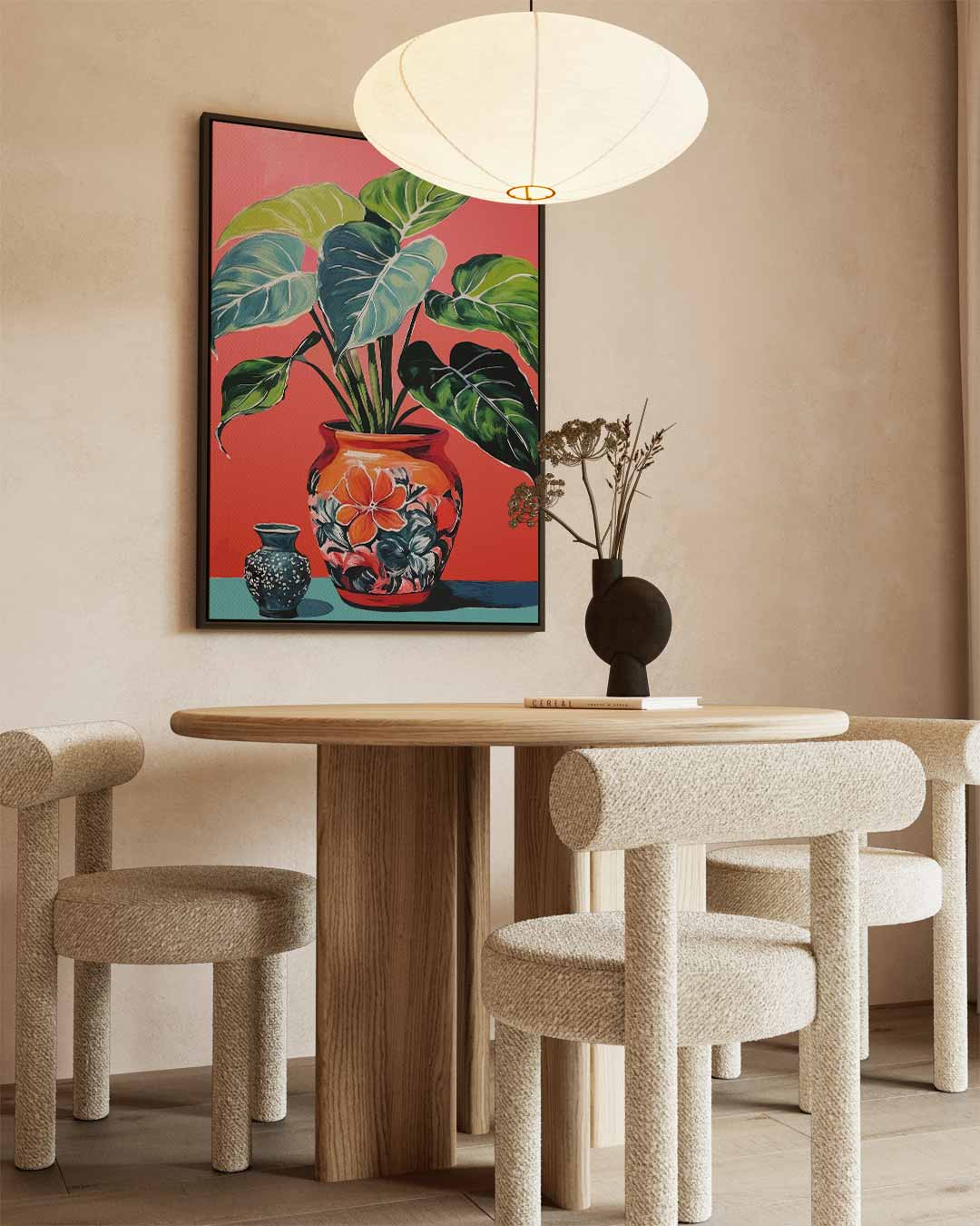 Kleurrijke Bladeren in Bloempotten Kunstwerk-canvas-dibond-plexiglas-wanddecoratie-WallArtistic