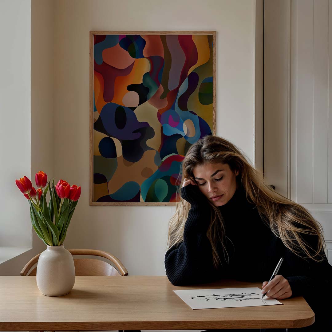 Kleurrijke Abstracte Golven Poster-WallArtistic