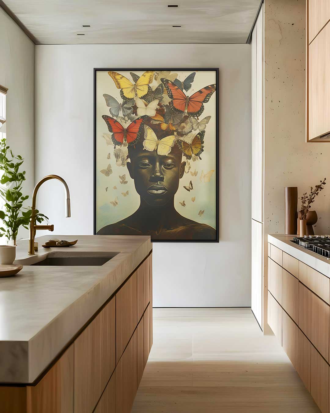 Vlinder Transformatie Kunstwerk-canvas-dibond-plexiglas-wanddecoratie-WallArtistic