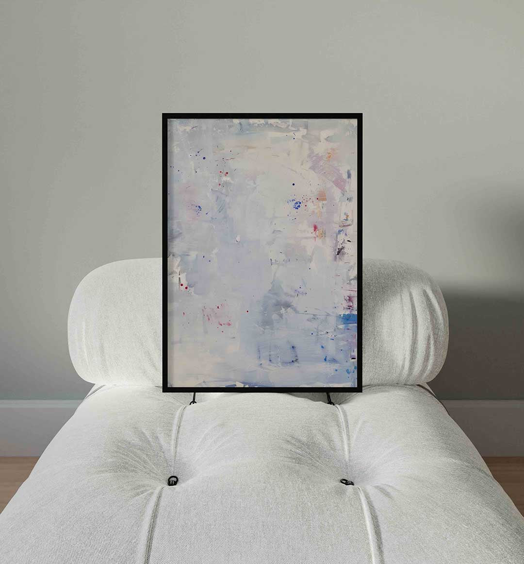 Abstracte blauwe en witte Poster