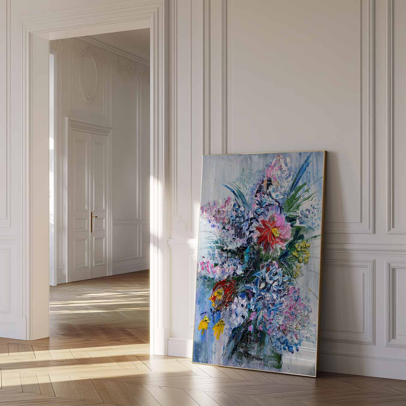 Bloemrijke Expressie Poster-WallArtistic
