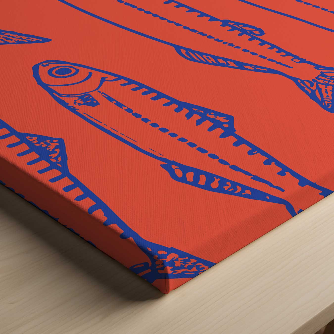 Sardine Patronen in Koraal Kunstwerk-canvas-dibond-plexiglas-wanddecoratie-WallArtistic