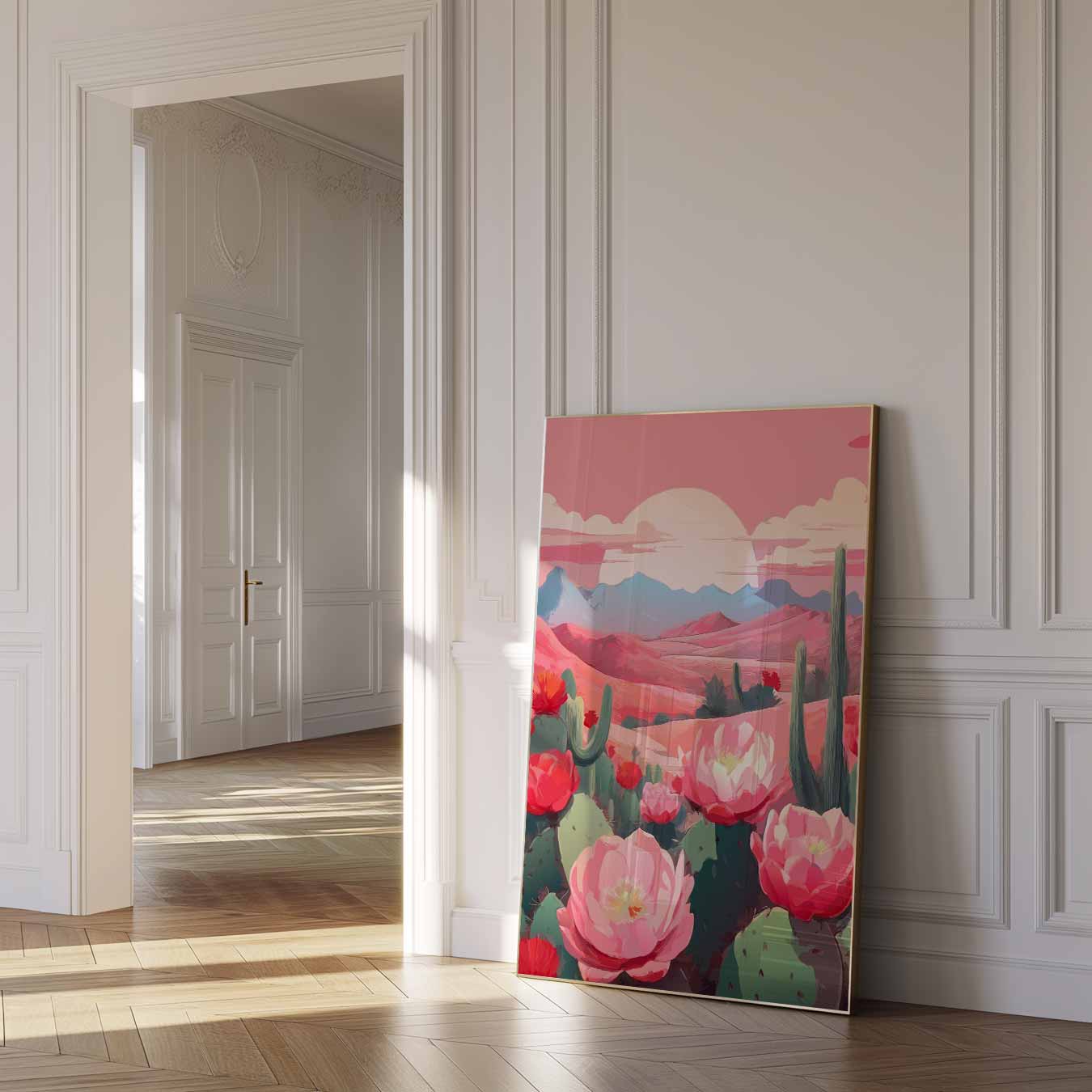 Cactus Bloemenlandschap Poster