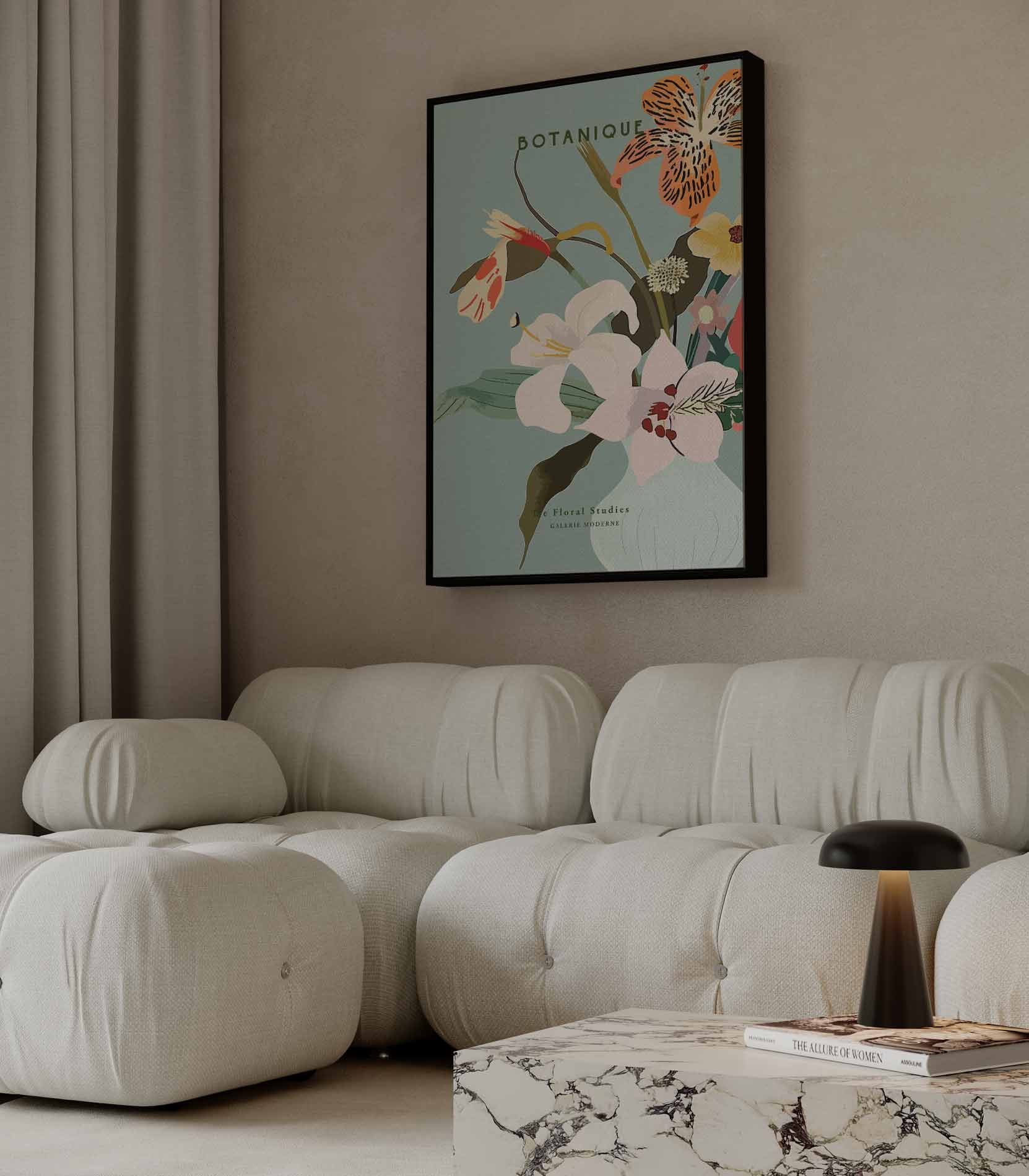 Botanique Bloemenpracht Kunstwerk-canvas-dibond-plexiglas-wanddecoratie-WallArtistic