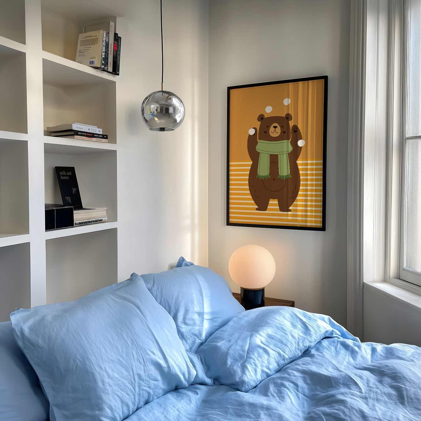 Schattige Berenposter Met Sjaal Poster