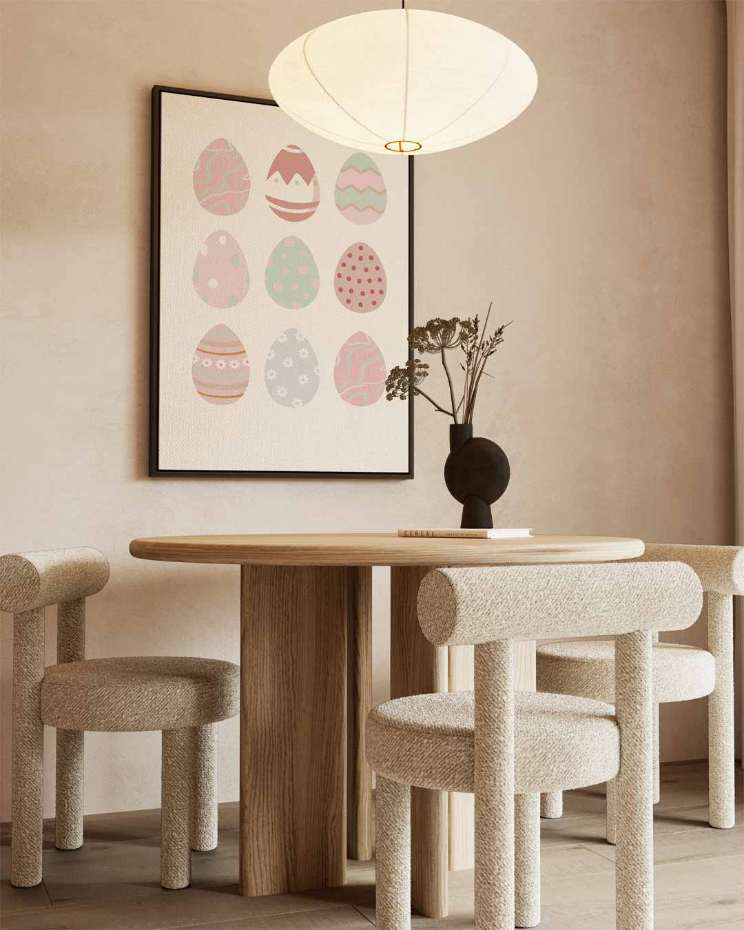 Pastel Paasei Illustraties Kunstwerk-canvas-dibond-plexiglas-wanddecoratie-WallArtistic