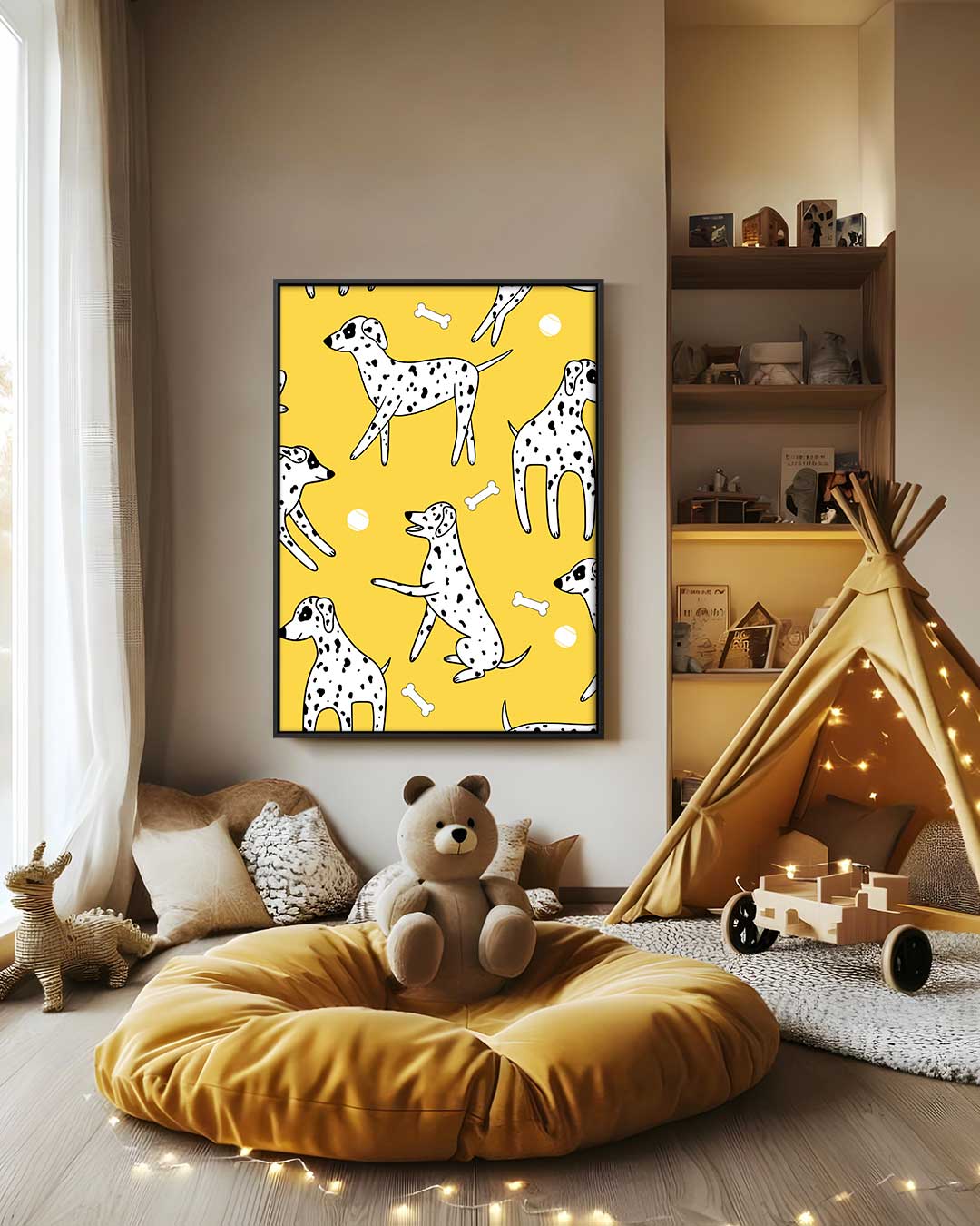 Vrolijke Dalmatierpatroon Kunstwerk-canvas-dibond-plexiglas-wanddecoratie-WallArtistic