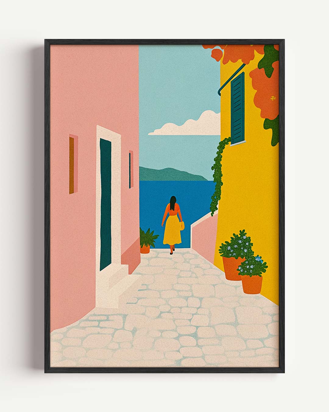 Zonnige Middellandse Zee Wandeling Poster-WallArtistic