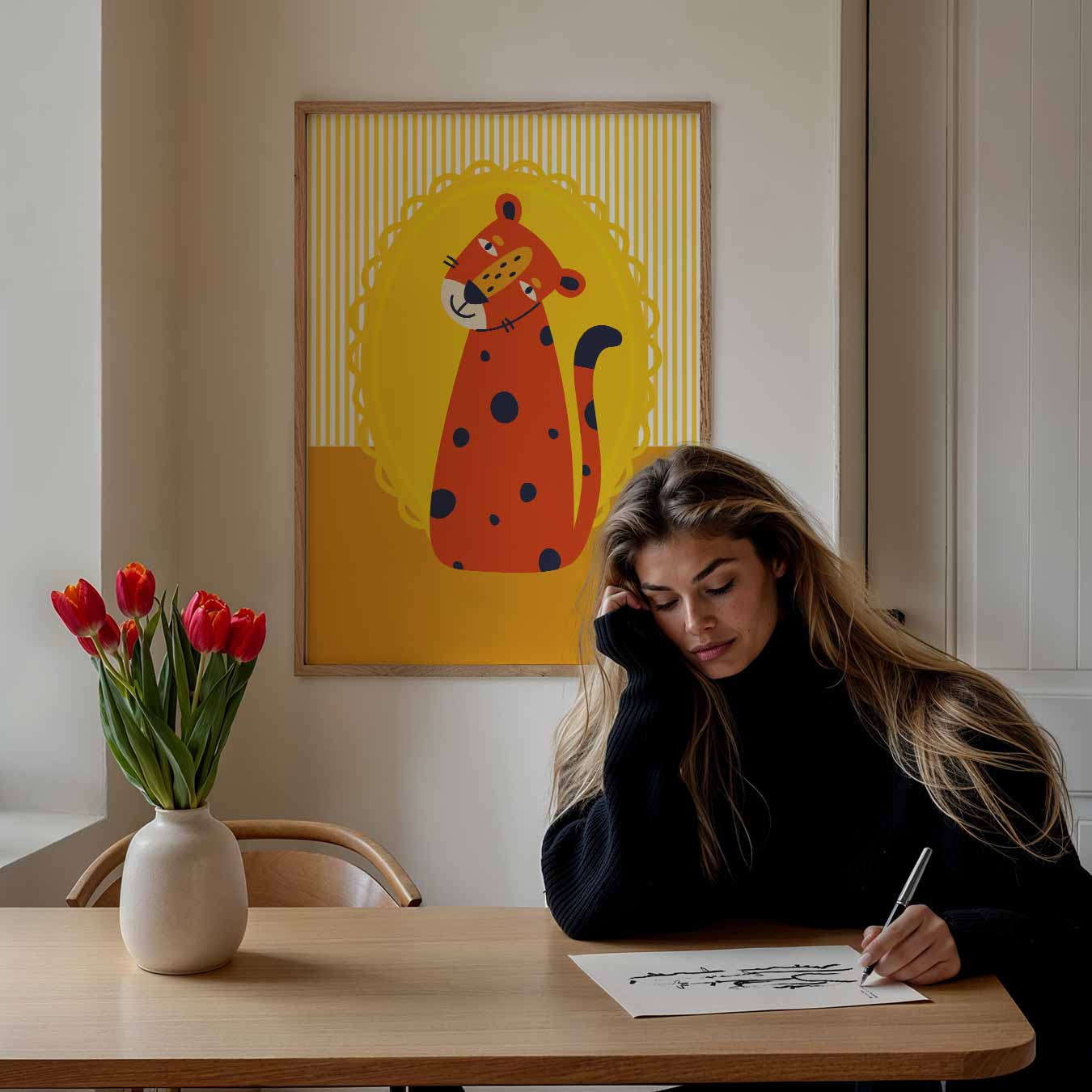 Vrolijke Luipaard Poster-WallArtistic