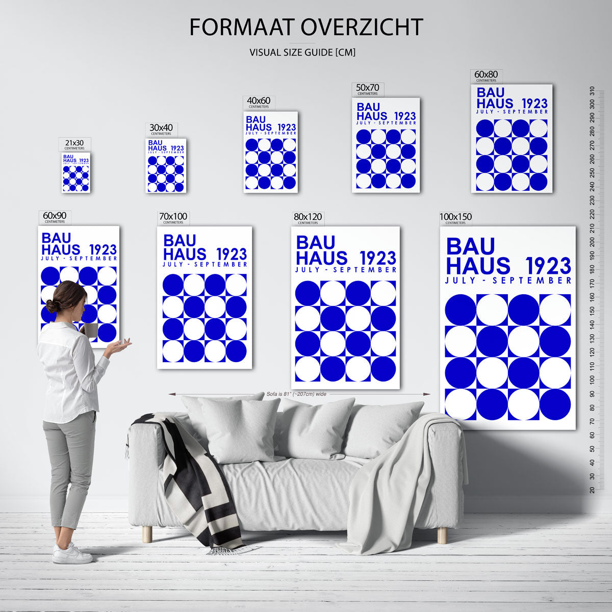 Cirkelpatroon blauw Poster