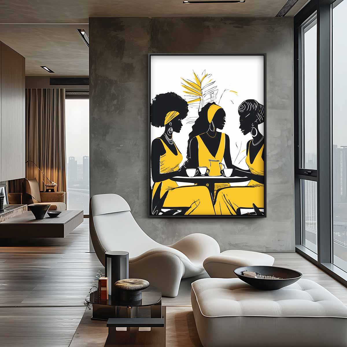 Vriendinnenkoffie Kunstwerk-canvas-dibond-plexiglas-wanddecoratie-WallArtistic