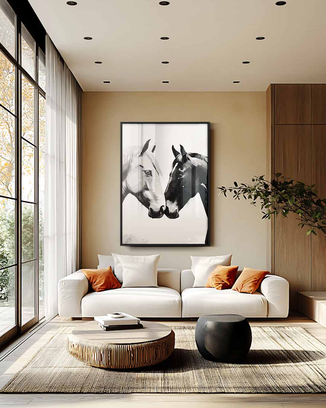 Vriendschap van Paarden Kunstwerk-canvas-dibond-plexiglas-wanddecoratie-WallArtistic