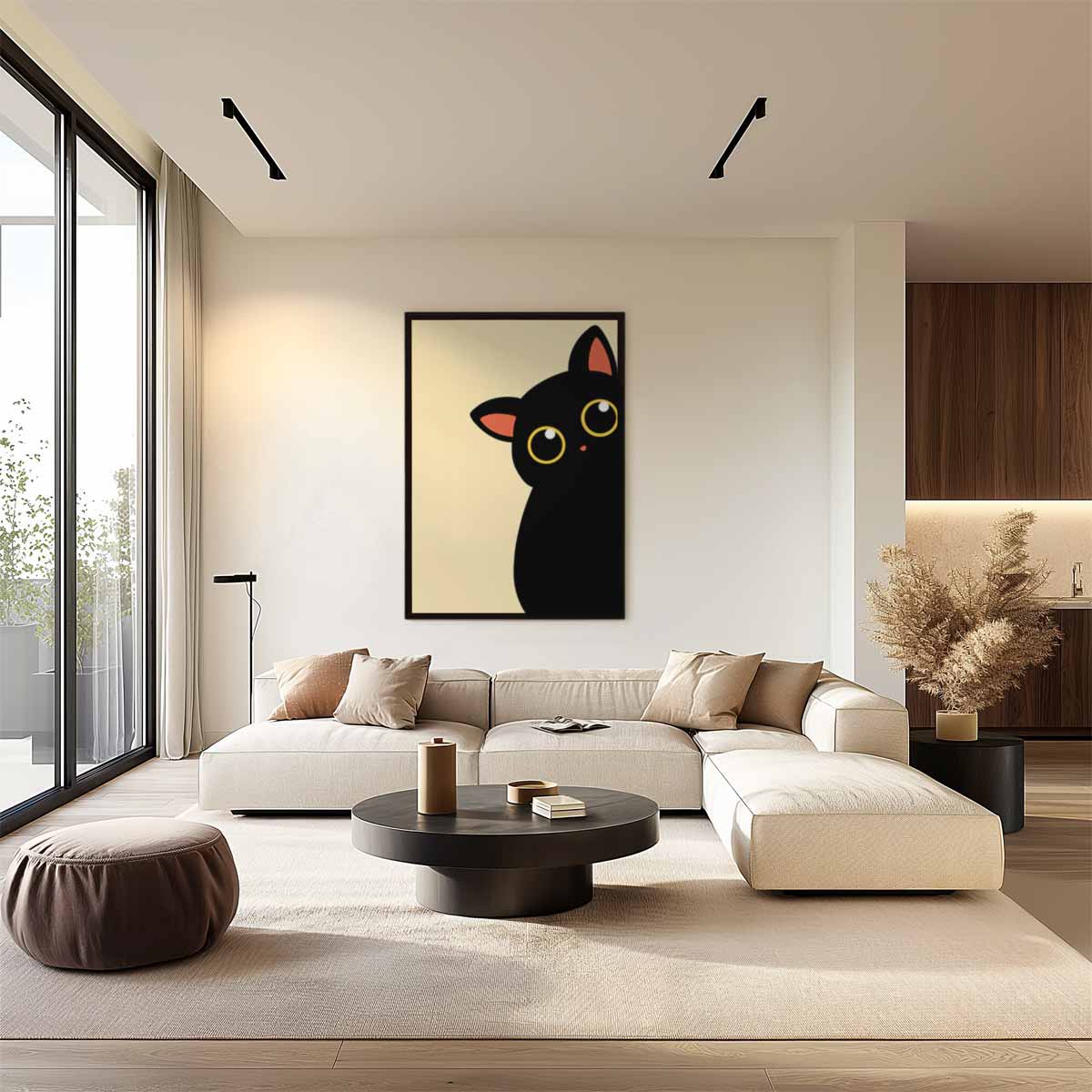 Schattige Kat Poster Kunstwerk-canvas-dibond-plexiglas-wanddecoratie-WallArtistic