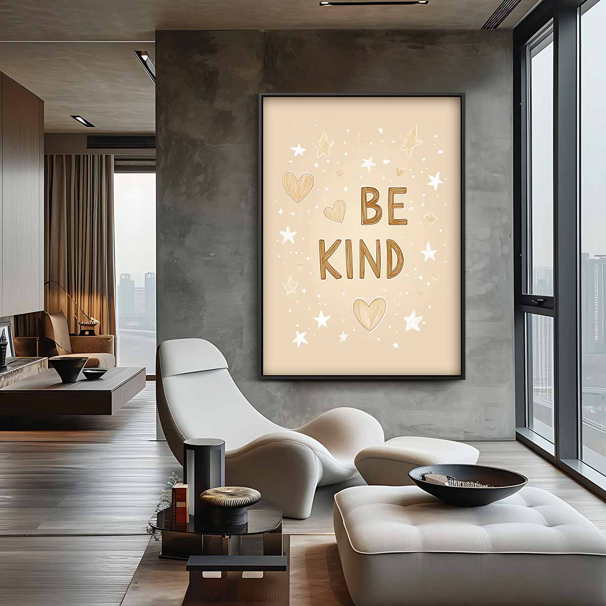 Be Kind Poster Kunstwerk-canvas-dibond-plexiglas-wanddecoratie-WallArtistic