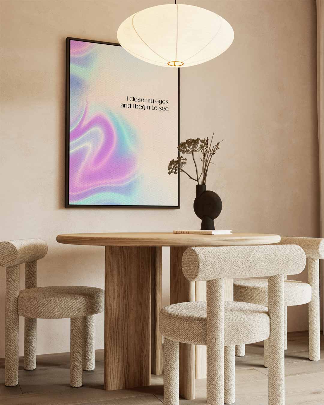 Dromerige Golf van Kleuren Kunstwerk-canvas-dibond-plexiglas-wanddecoratie-WallArtistic