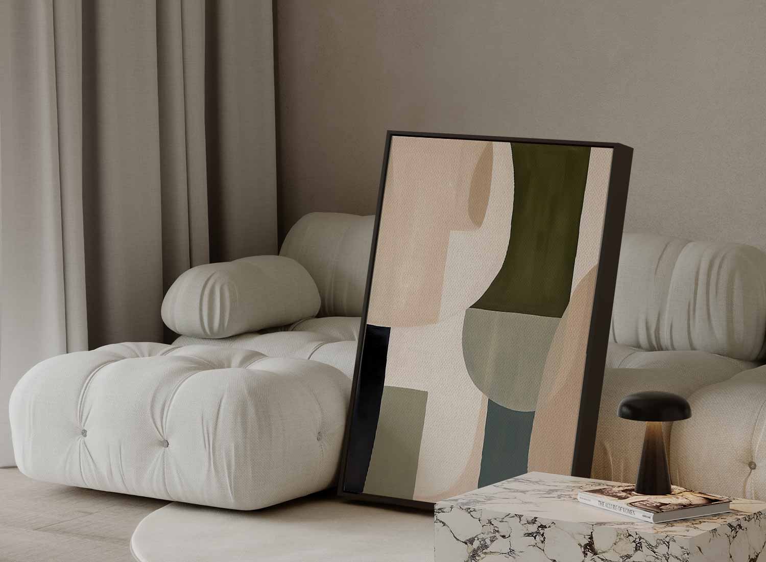Abstracte Harmonie in Aardetinten Kunstwerk-canvas-dibond-plexiglas-wanddecoratie-WallArtistic