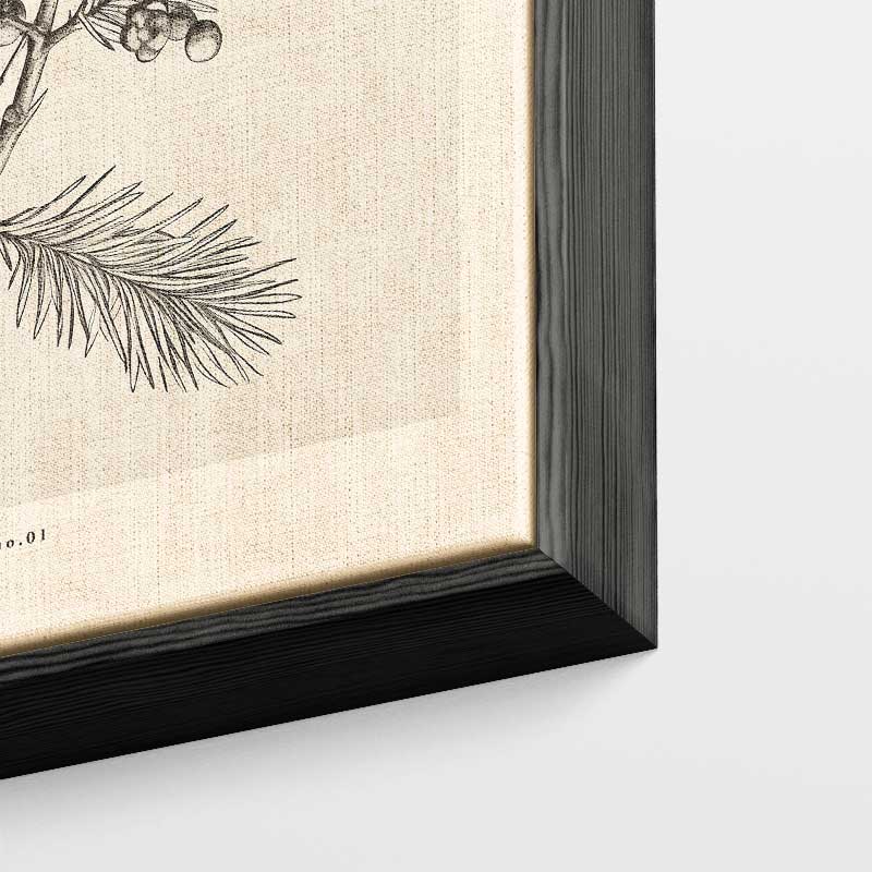 Vintage Kerstkaart met Dennen en Bessen Kunstwerk-canvas-dibond-plexiglas-wanddecoratie-WallArtistic
