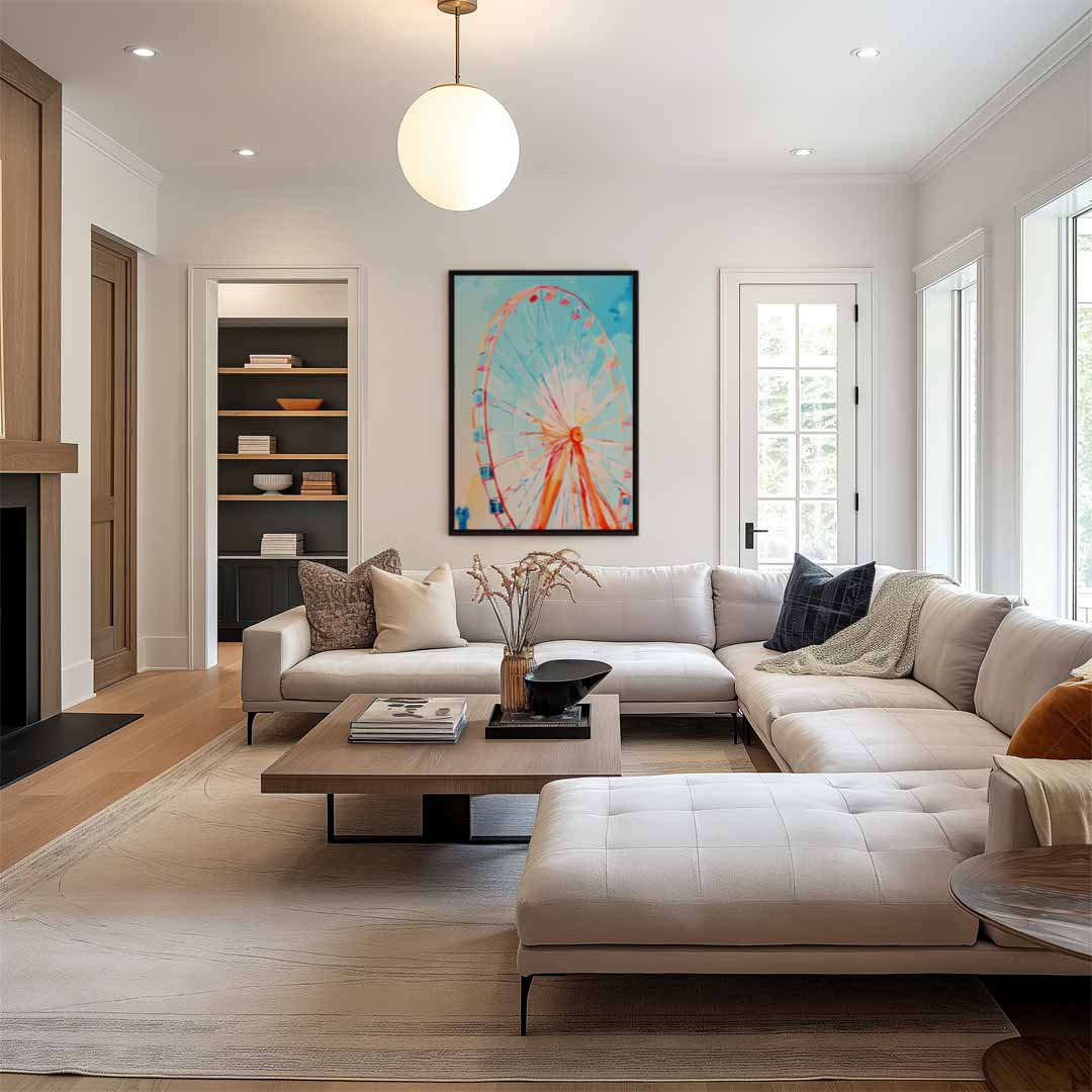 Kleurrijke Reuzenrad Droom Kunstwerk-canvas-dibond-plexiglas-wanddecoratie-WallArtistic