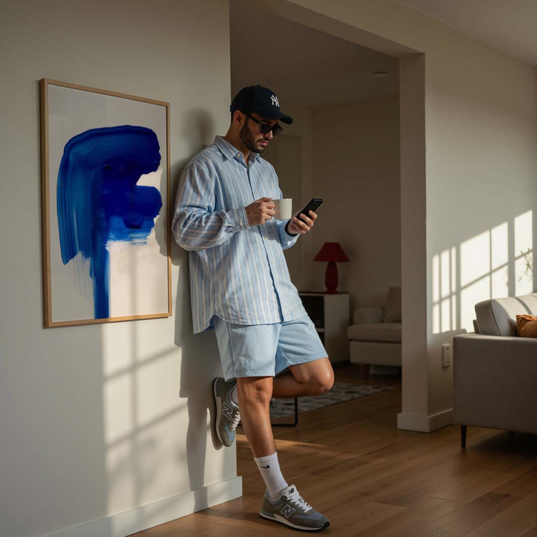 Artistieke Blauwe Abstractie Poster-WallArtistic