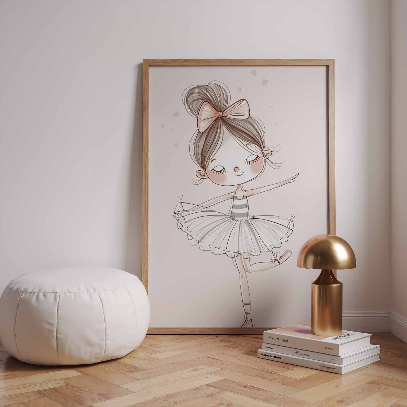 Schattige Ballerina Illustratie Poster-WallArtistic