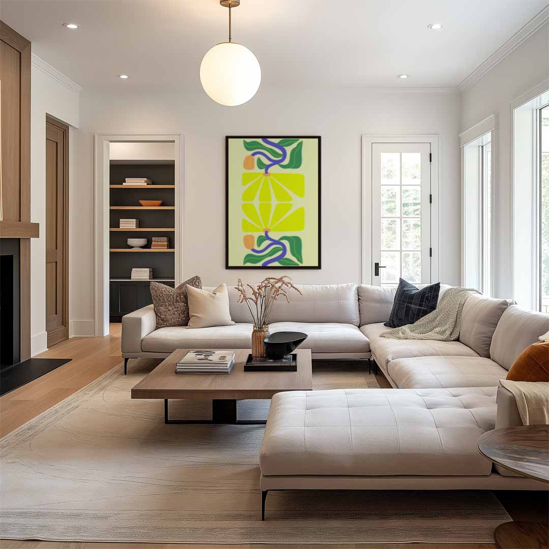 Zonnige Bloemfantasie Kunstwerk-canvas-dibond-plexiglas-wanddecoratie-WallArtistic