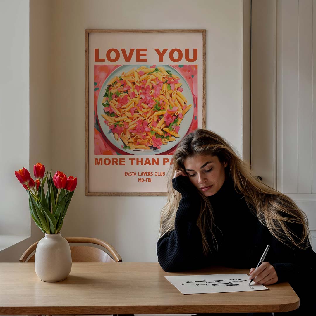 Love You More Than Pasta Poster-WallArtistic