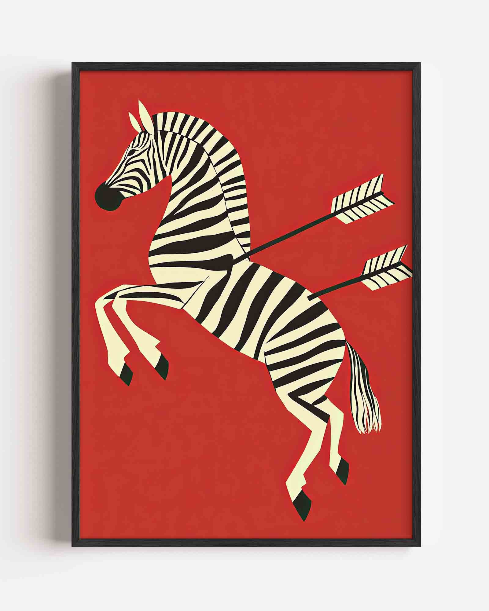 Zebra met pijlen Poster