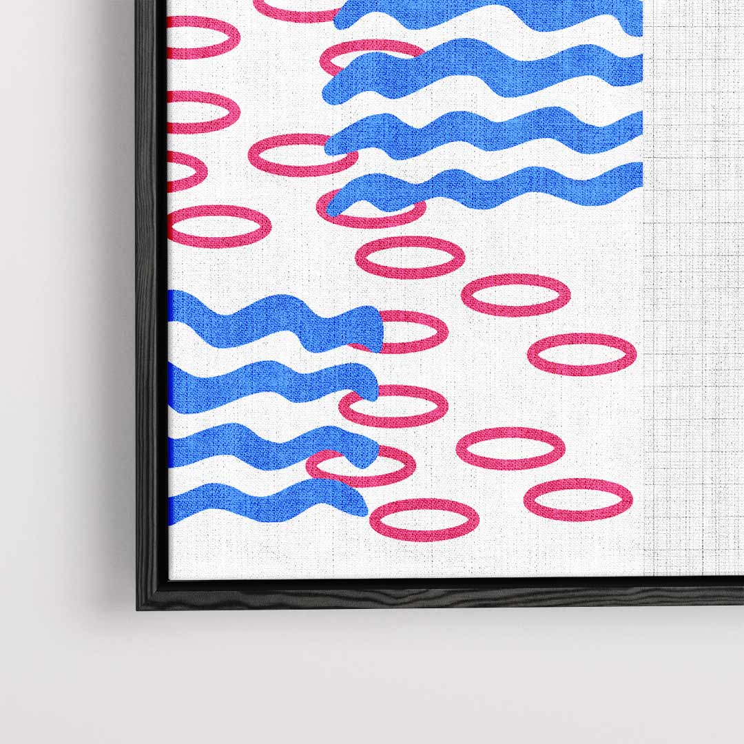 Speelse Golfpatronen Kunstwerk-canvas-dibond-plexiglas-wanddecoratie-WallArtistic