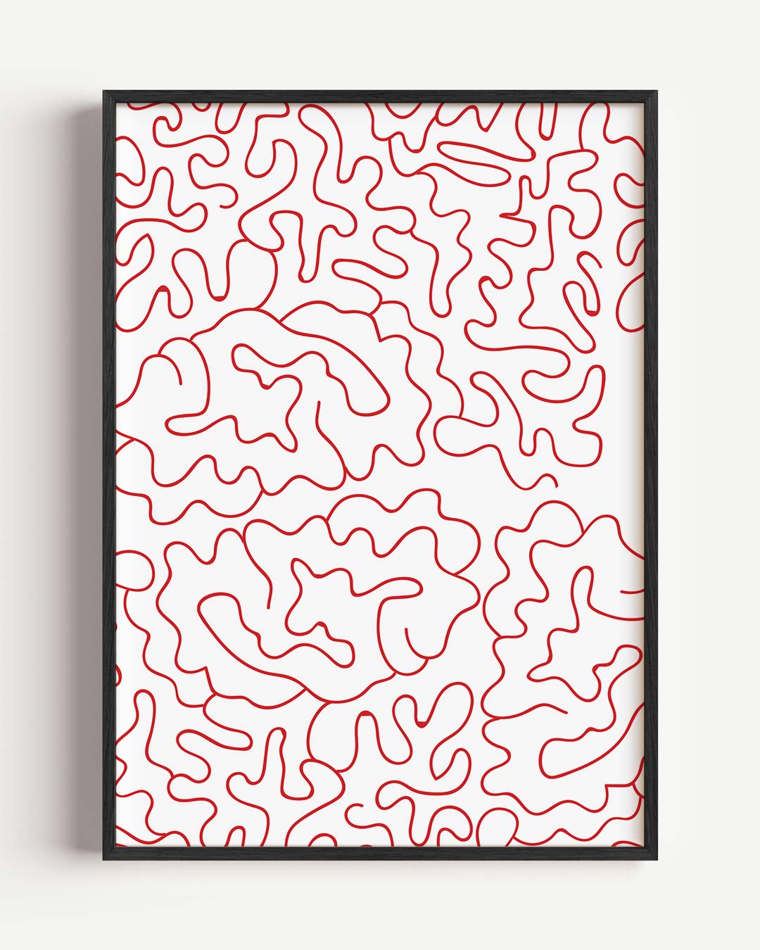 Abstracte Rode Lijnen Poster-WallArtistic