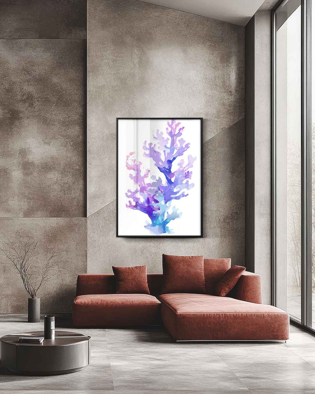 Lila Koraal Kunstwerk Kunstwerk-canvas-dibond-plexiglas-wanddecoratie-WallArtistic