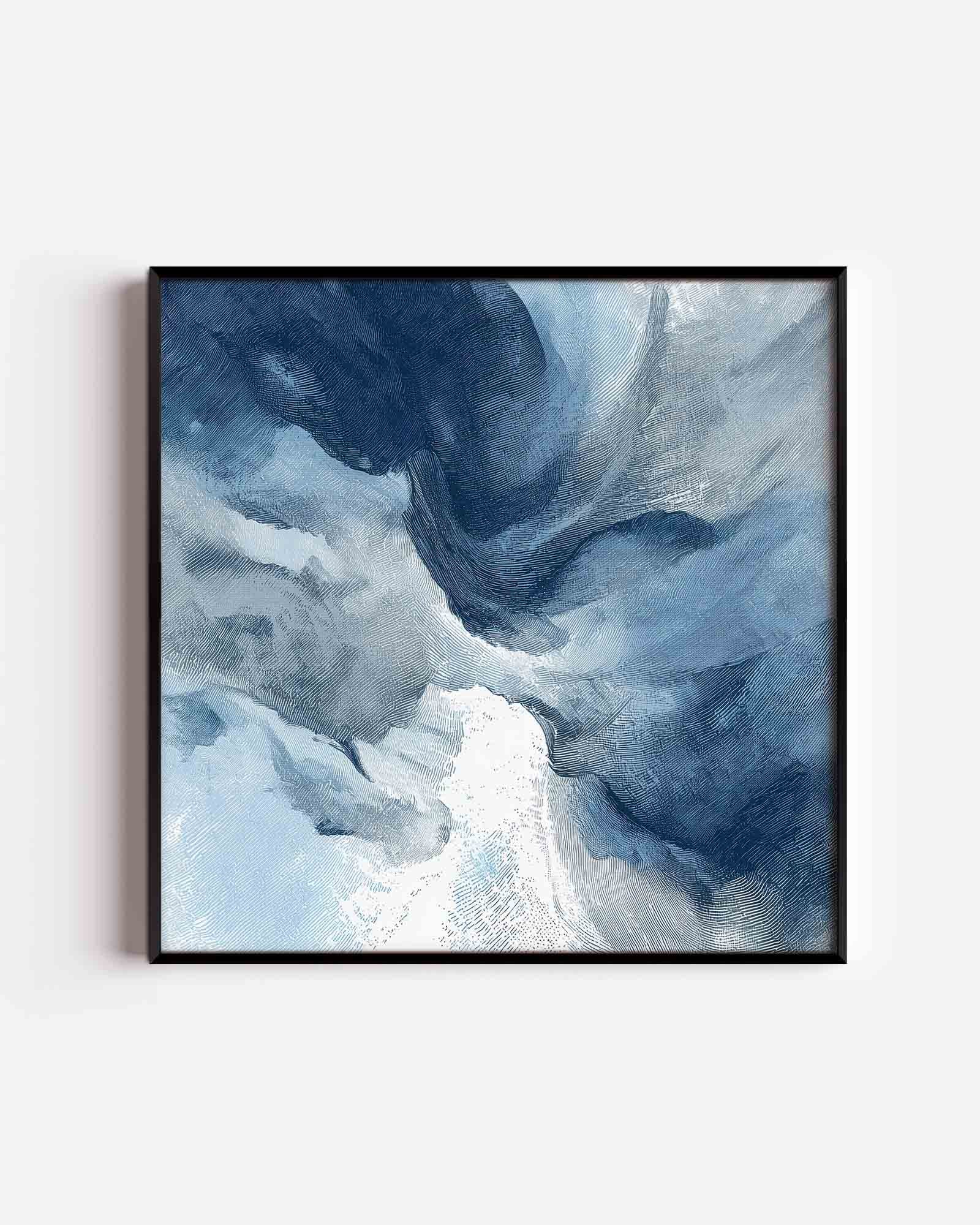 Abstracte blauwe vormen Poster
