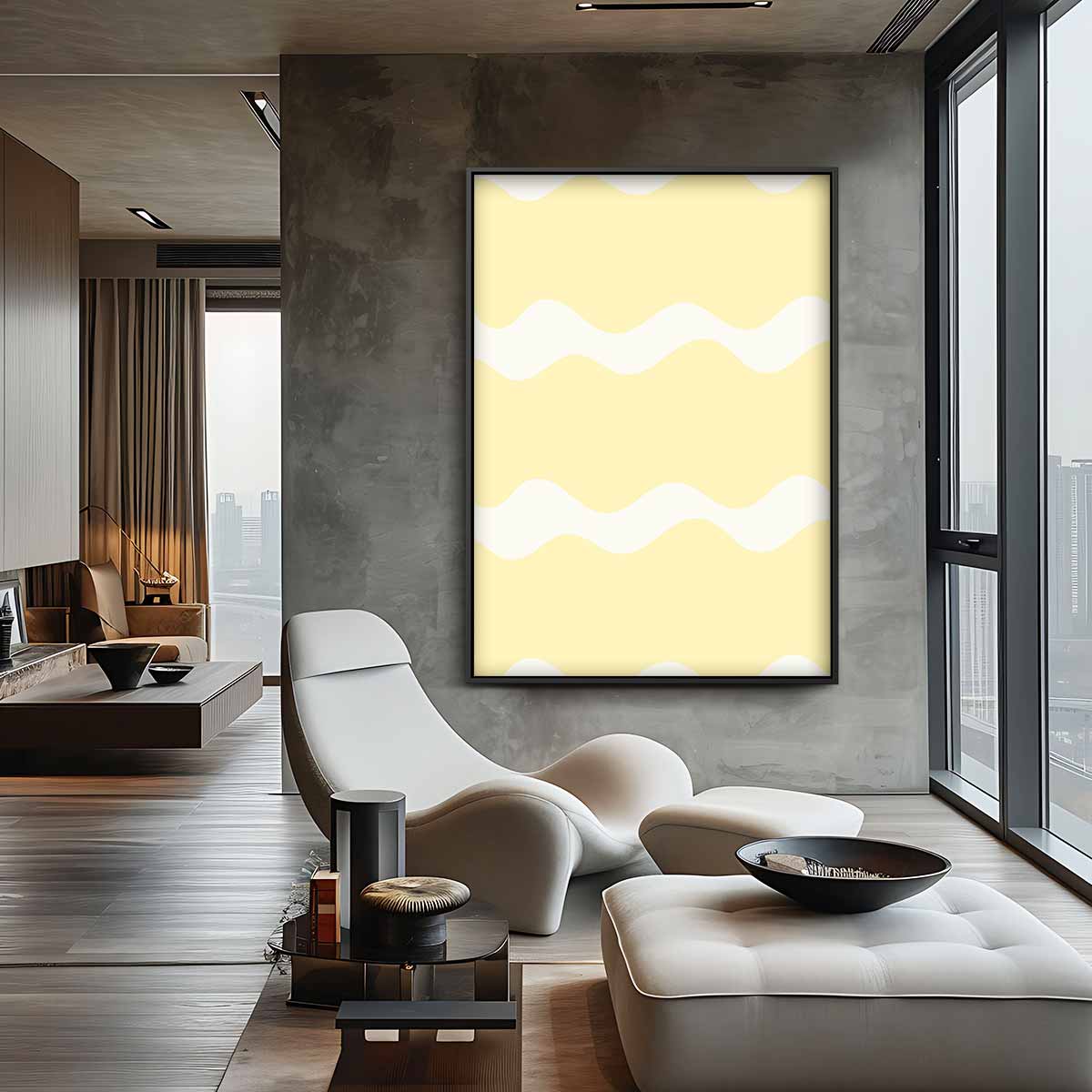 Zonnige Golfpatronen Kunstwerk-canvas-dibond-plexiglas-wanddecoratie-WallArtistic