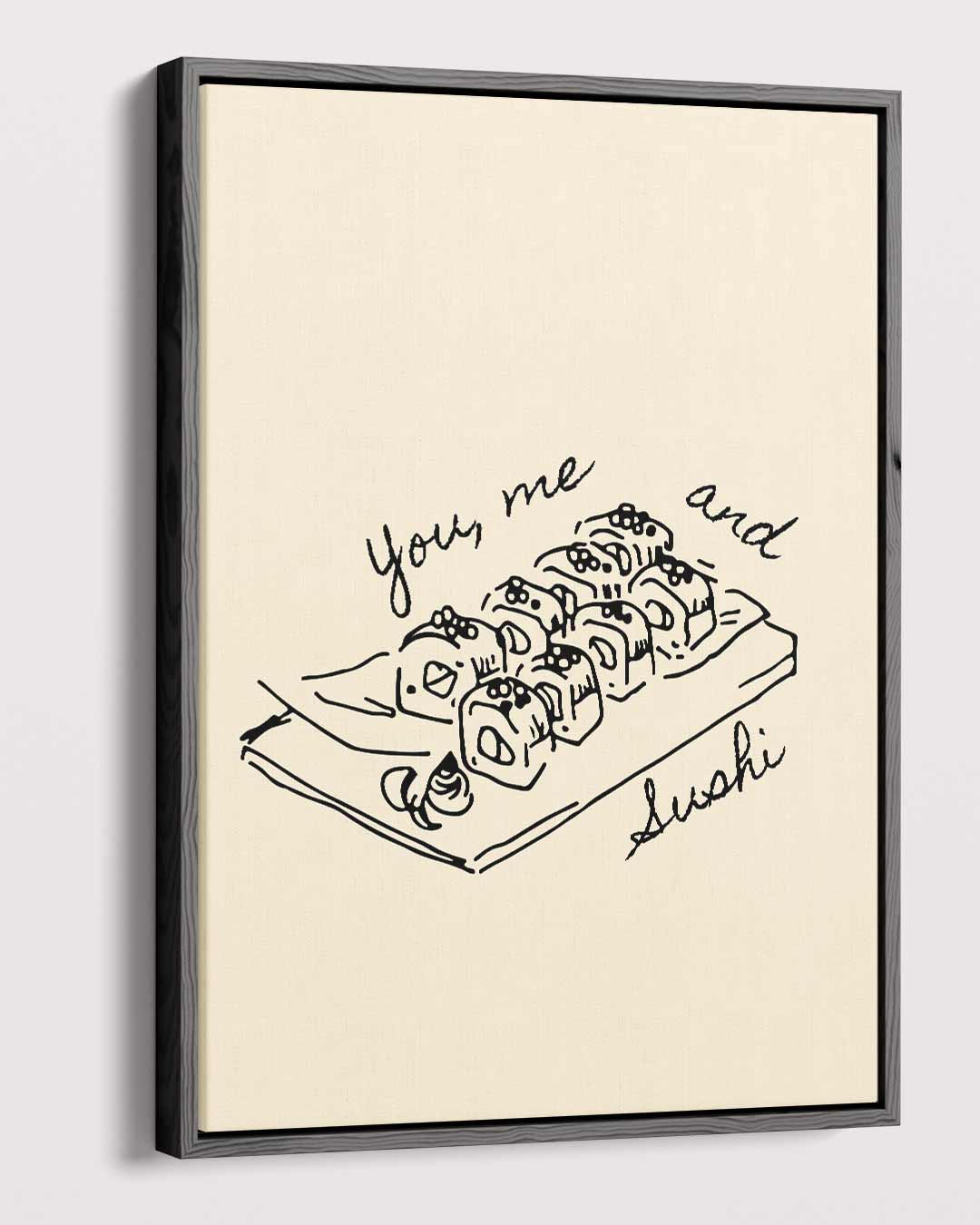 Romantische Sushi Illustratie Kunstwerk-canvas-dibond-plexiglas-wanddecoratie-WallArtistic