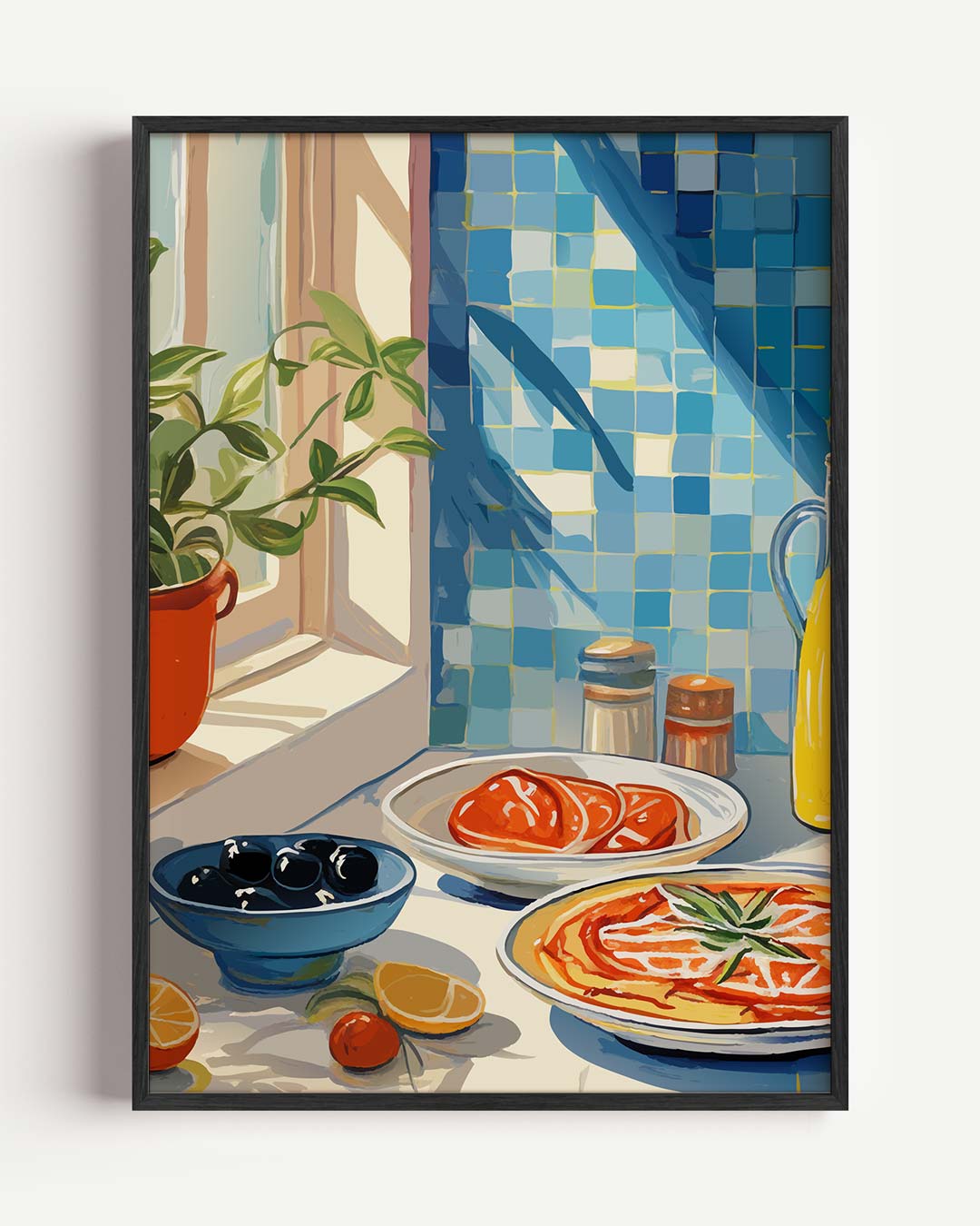 Mediterrane Keuken Charme Poster-WallArtistic