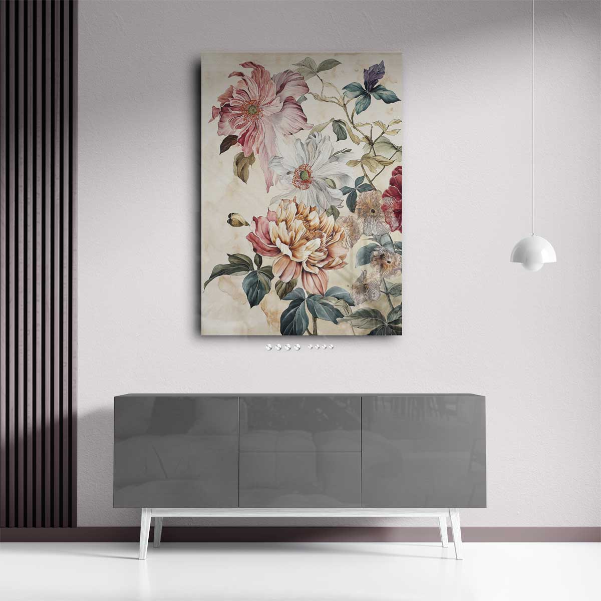 Bloemenpracht in Aquarel Kunstwerk-canvas-dibond-plexiglas-wanddecoratie-WallArtistic