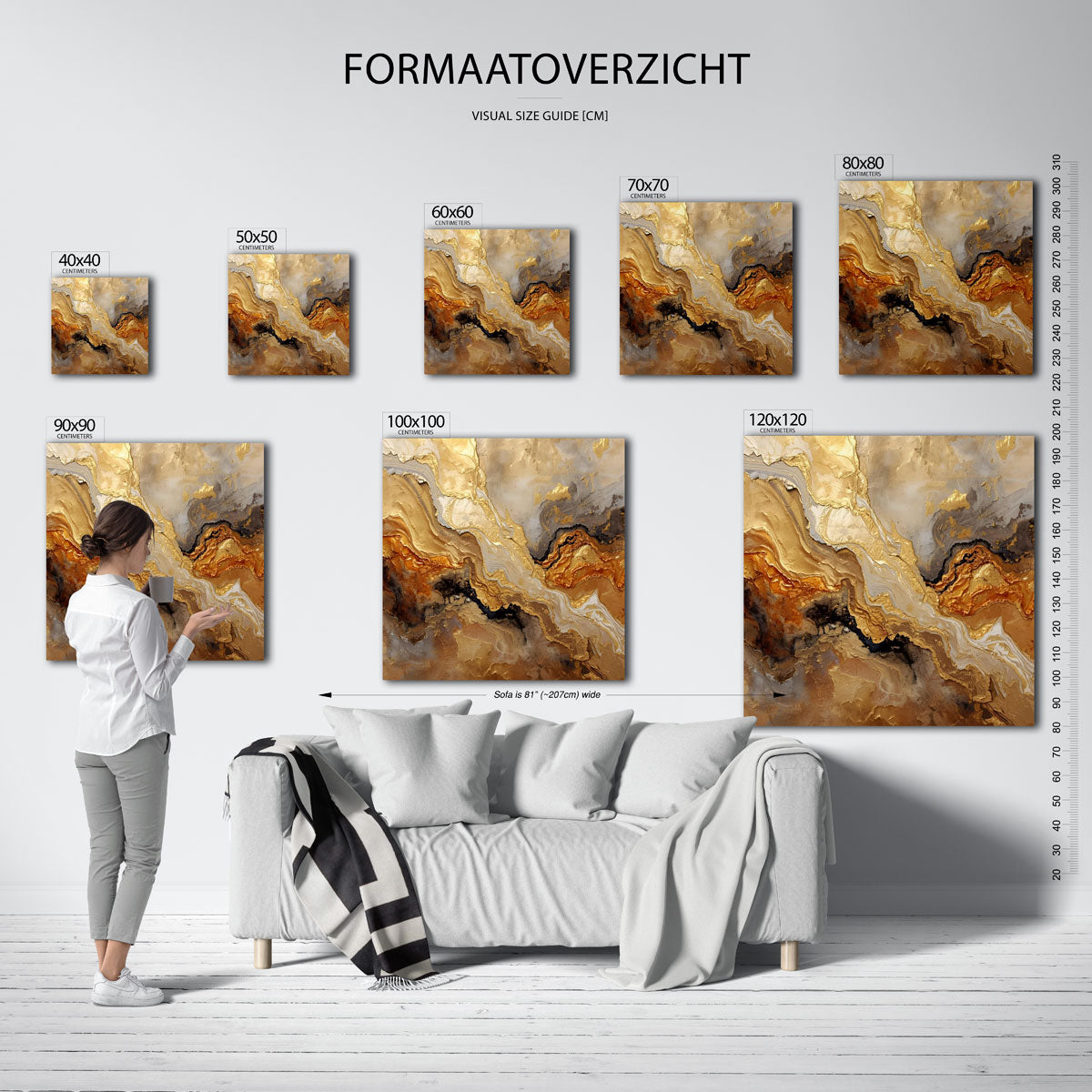 Gouden abstracte vormen Poster