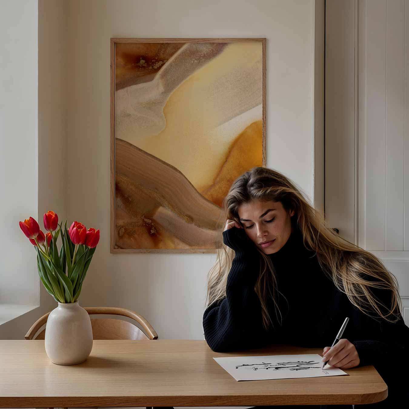 Aardetinten Abstract Poster-WallArtistic