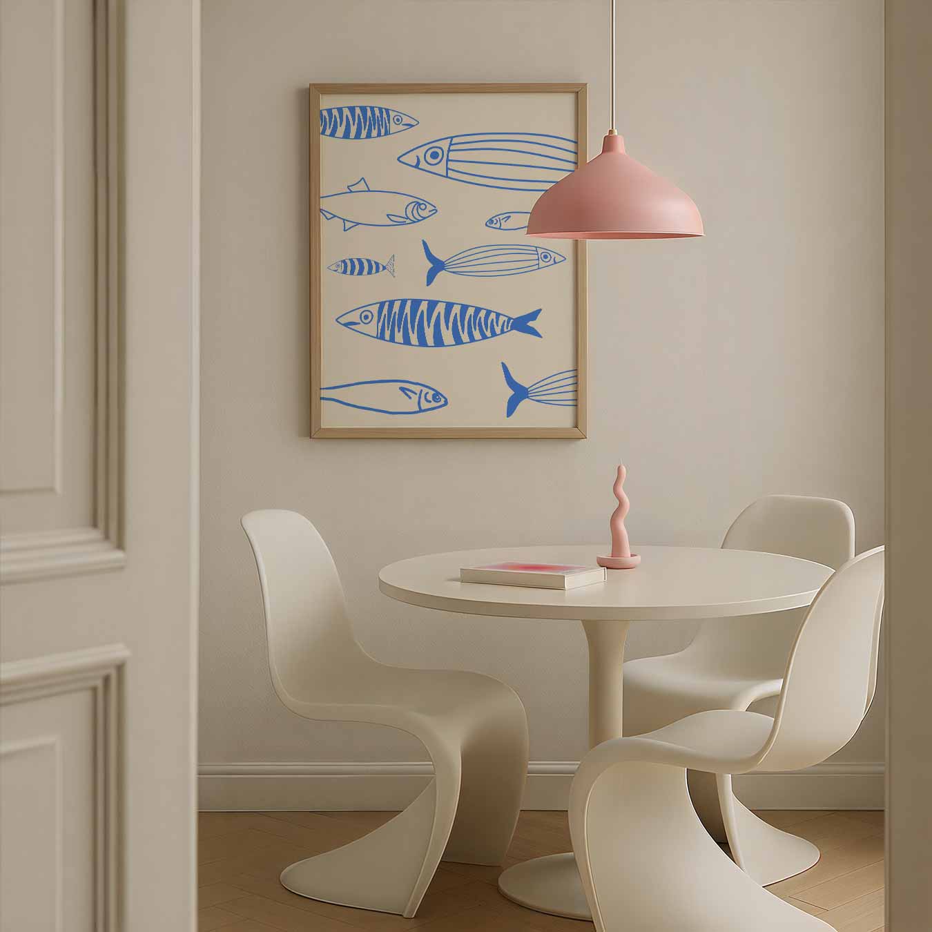 Fris Blauwe Vis Illustratie Poster