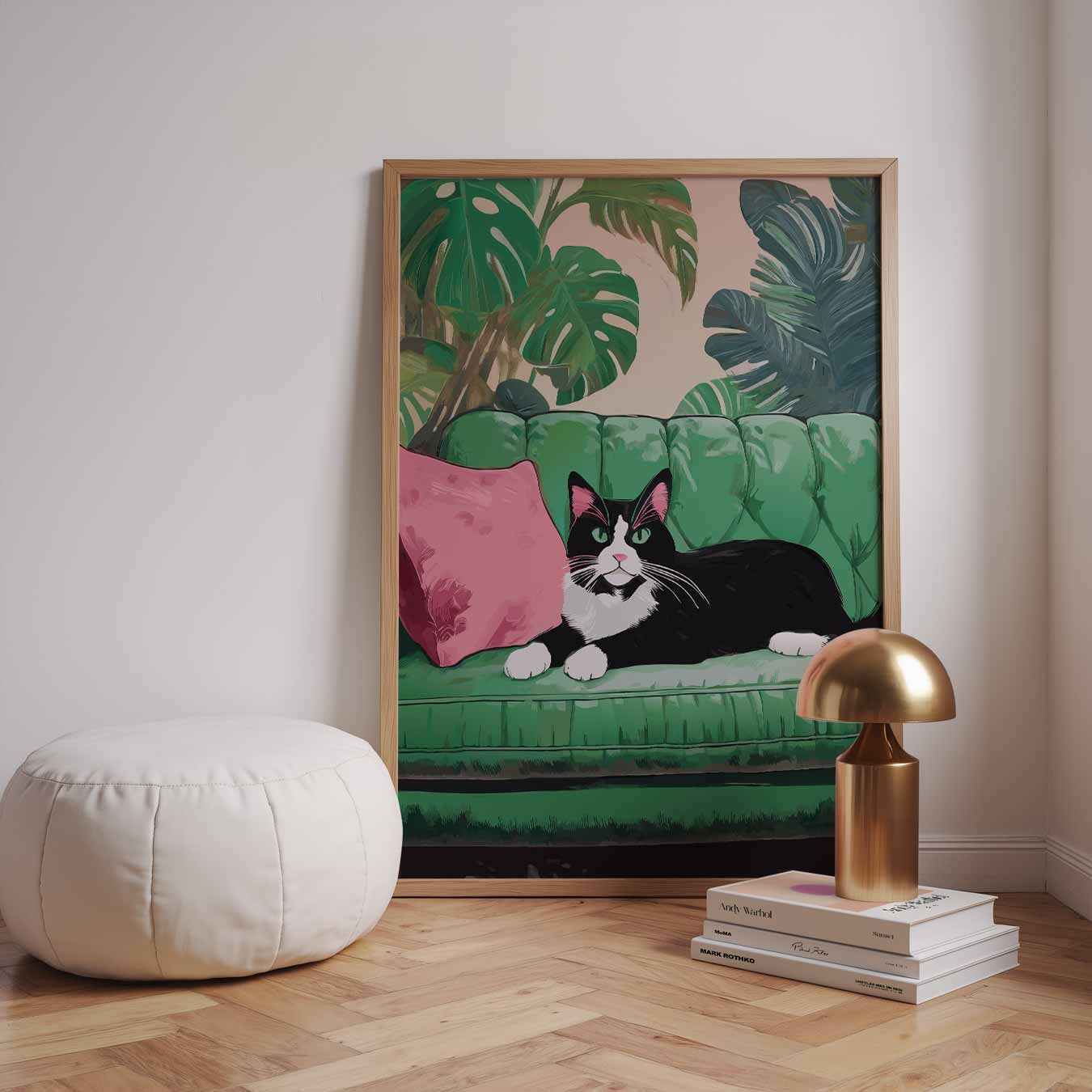 Kat op de Bank Poster-WallArtistic