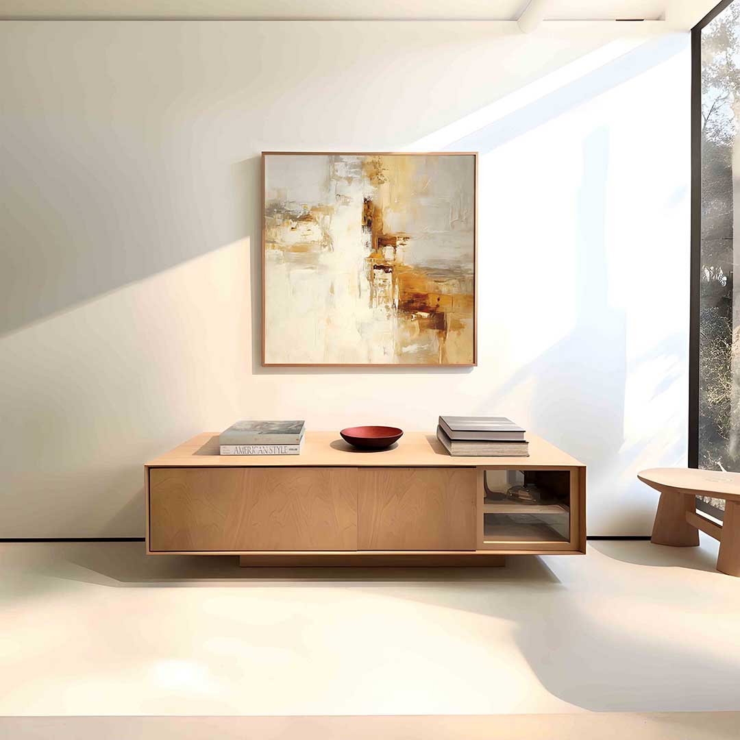 Abstracte beige en bruine Poster