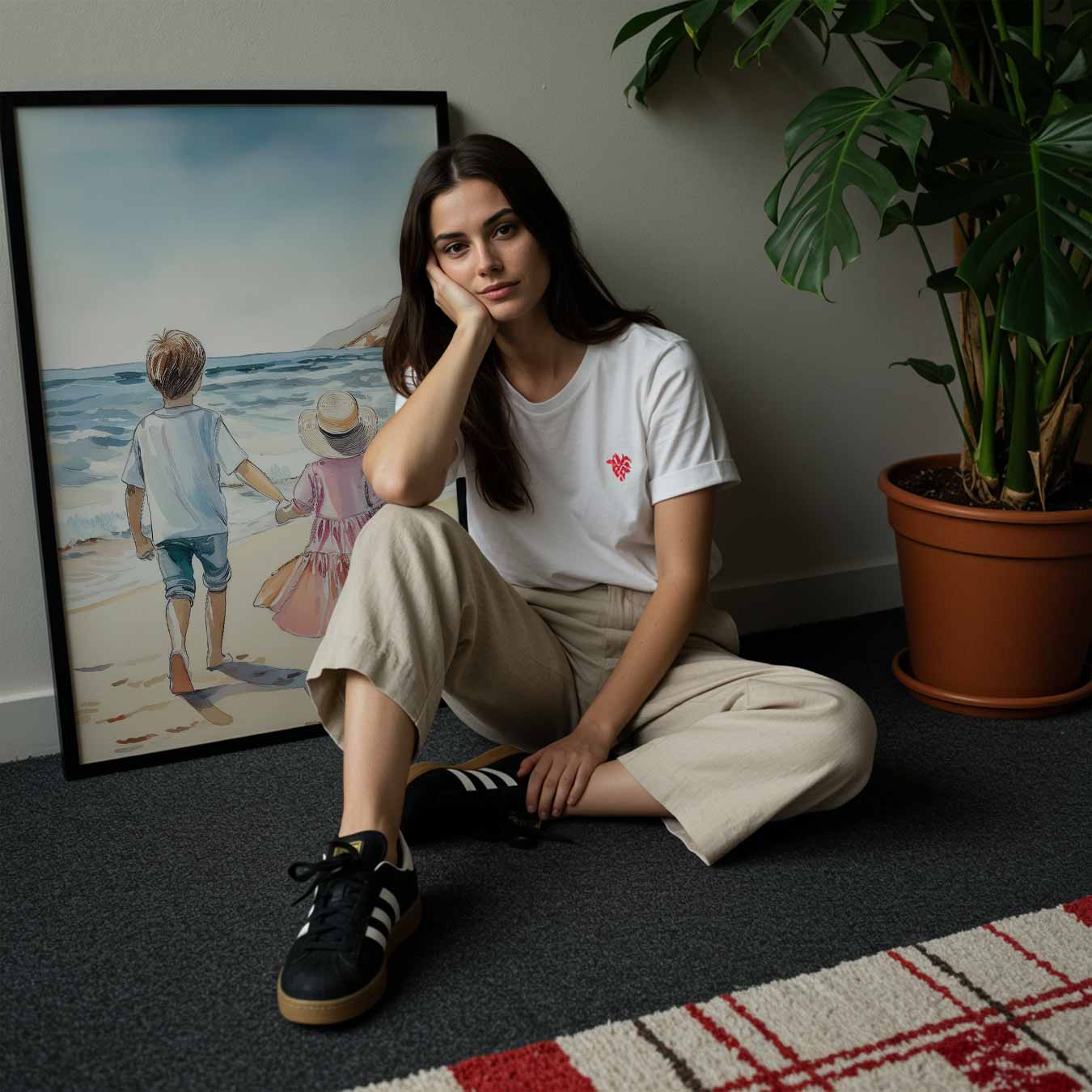 Zomers Wandeling aan Zee Poster-WallArtistic