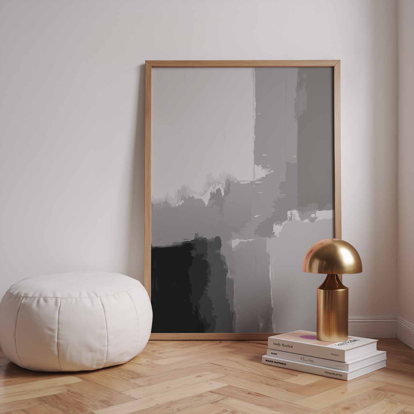Abstracte Grijze Kunstposter
