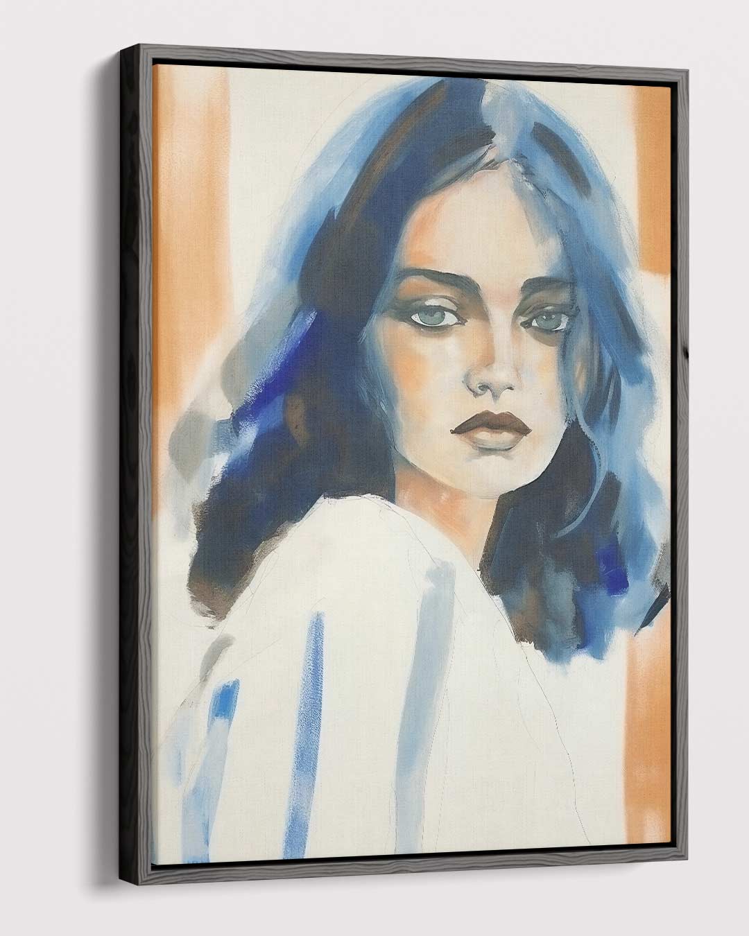 Dromerige Blik in Blauw Kunstwerk-canvas-dibond-plexiglas-wanddecoratie-WallArtistic