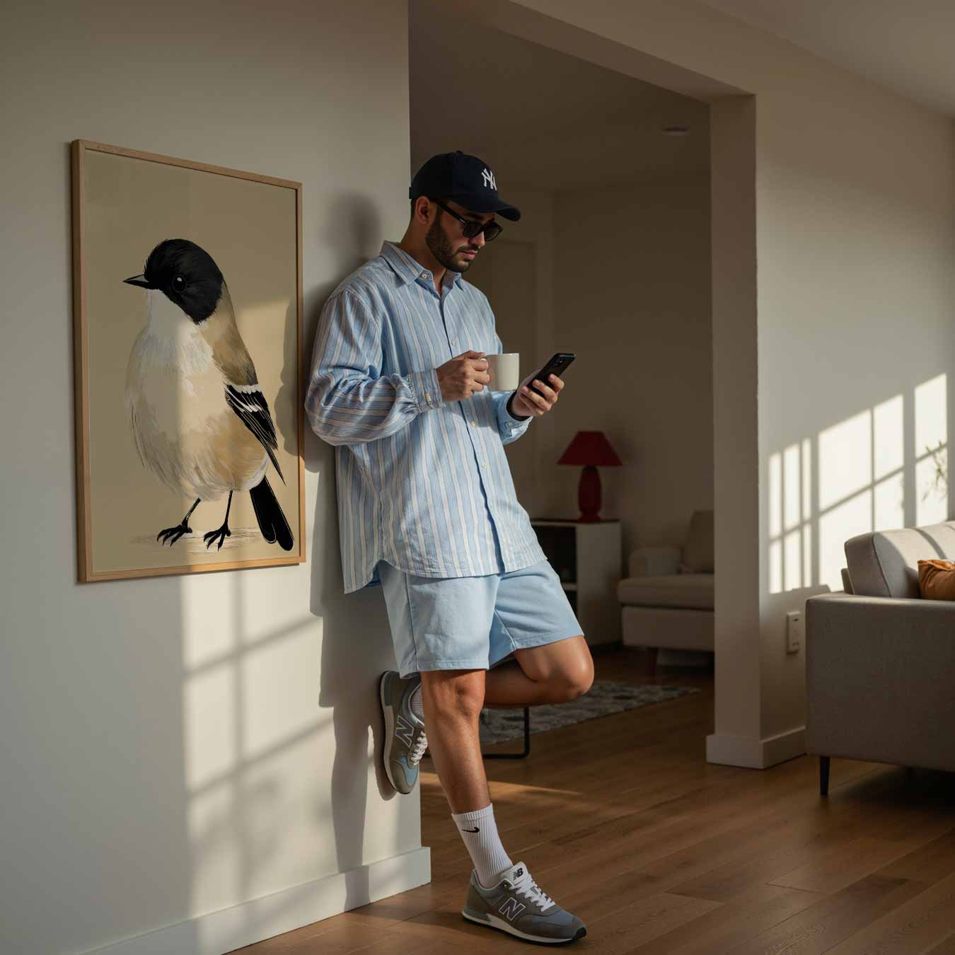 Schattige Vogel Illustratie Poster-WallArtistic