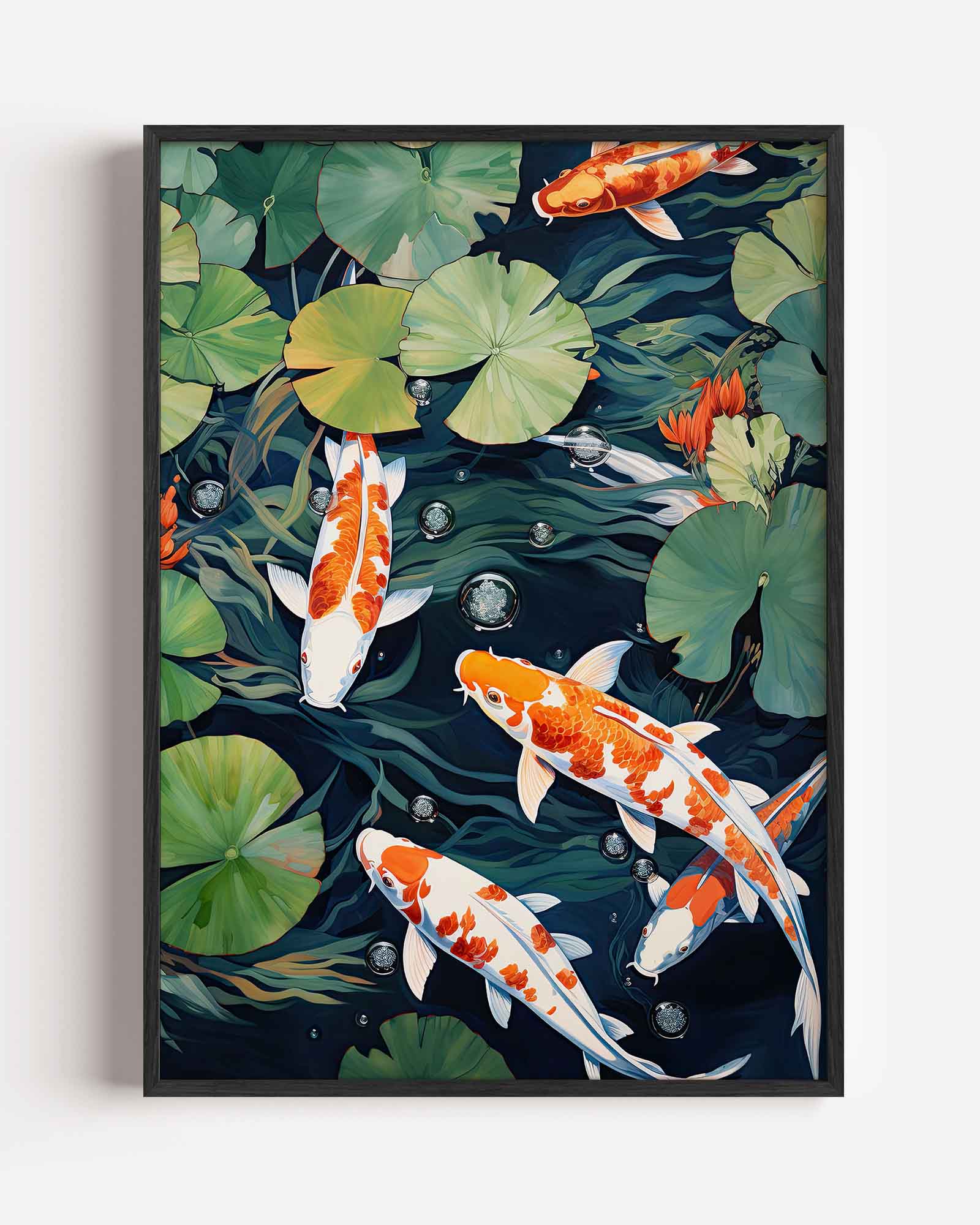 Koi vissen en waterlelies Poster
