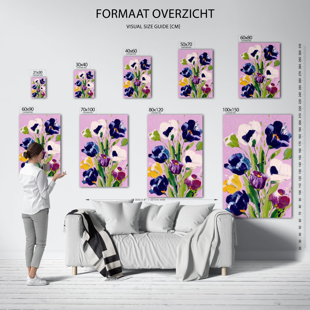 Bloemen op roze Poster