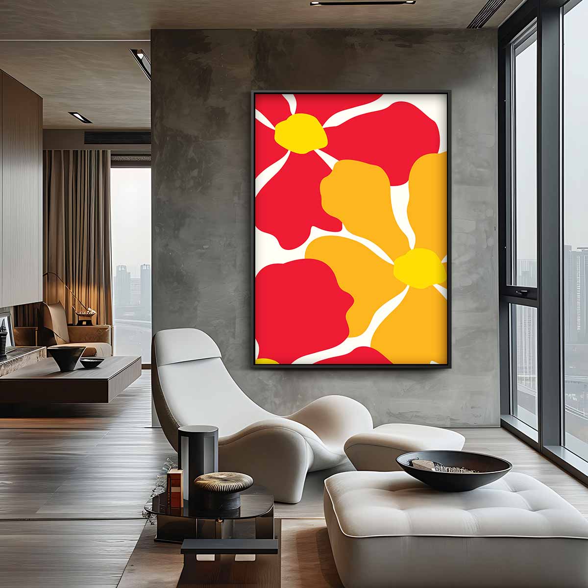 Bloemrijke Kleurexplosie Kunstwerk-canvas-dibond-plexiglas-wanddecoratie-WallArtistic