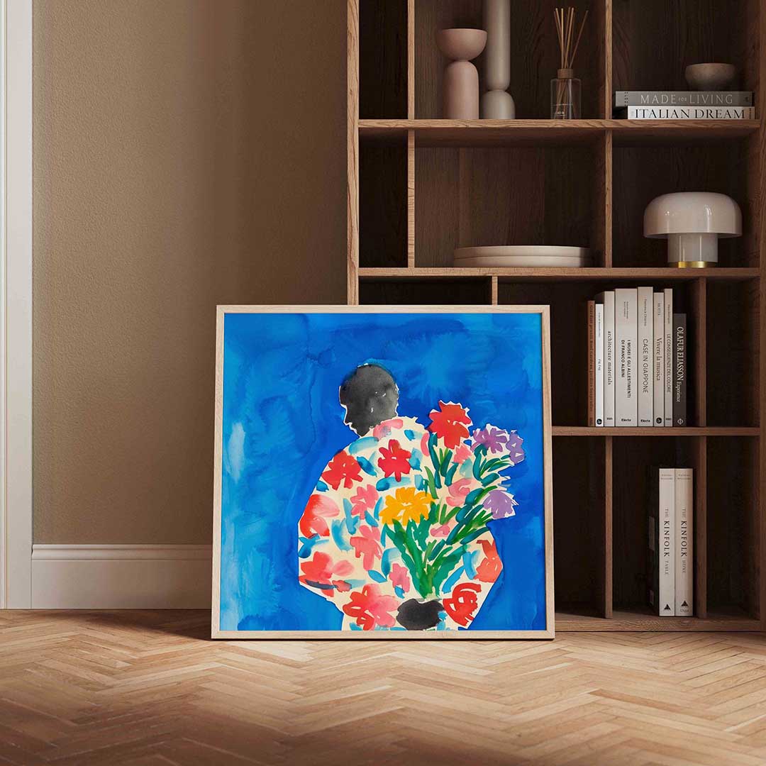 Bloemen en silhouet Poster